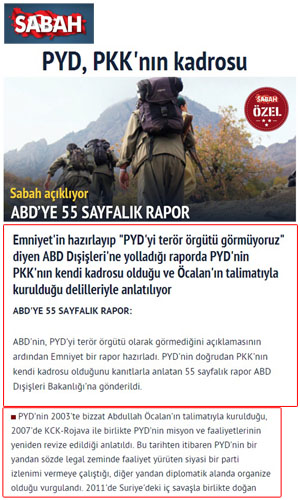 Emniyetten “PYD, PKK’nın Kadrosu ” Raporu